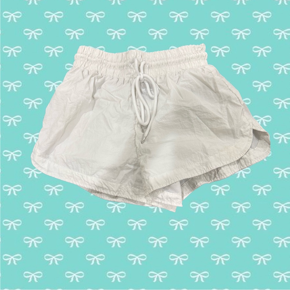 Forever 21 White Athletic Shorts with Elastic Waistband